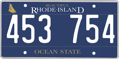 RI license plate 453754