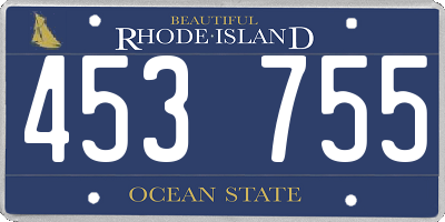 RI license plate 453755