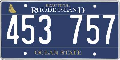 RI license plate 453757