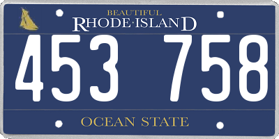 RI license plate 453758