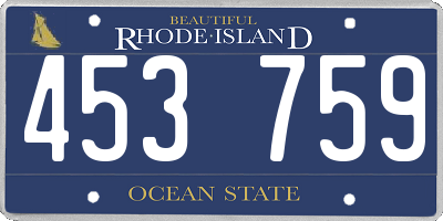 RI license plate 453759