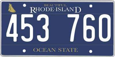 RI license plate 453760