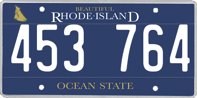 RI license plate 453764
