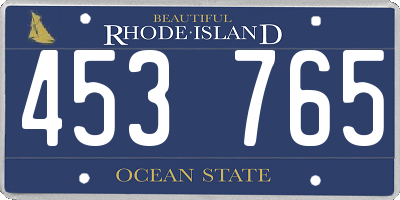 RI license plate 453765