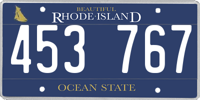 RI license plate 453767