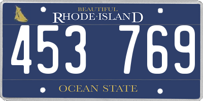 RI license plate 453769