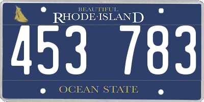 RI license plate 453783