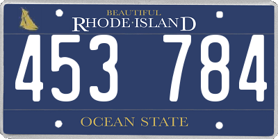 RI license plate 453784