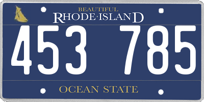 RI license plate 453785