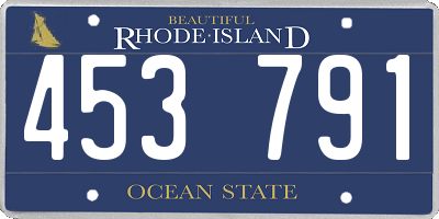 RI license plate 453791