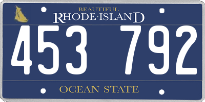 RI license plate 453792