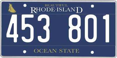 RI license plate 453801