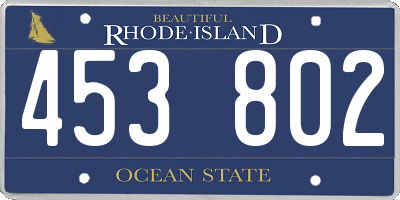 RI license plate 453802
