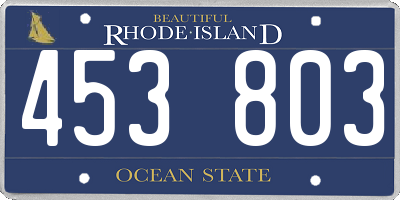 RI license plate 453803
