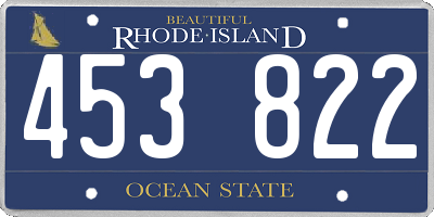 RI license plate 453822