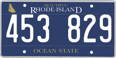 RI license plate 453829
