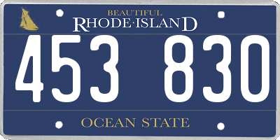 RI license plate 453830