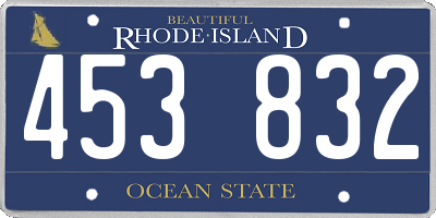 RI license plate 453832
