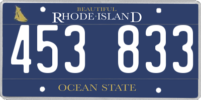 RI license plate 453833