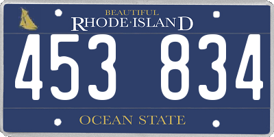 RI license plate 453834