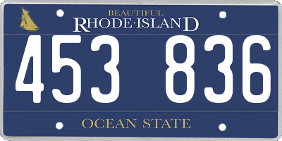 RI license plate 453836
