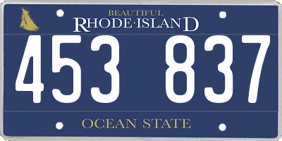 RI license plate 453837