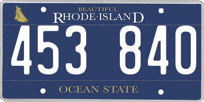 RI license plate 453840