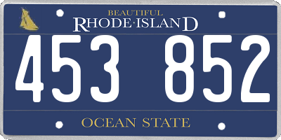 RI license plate 453852
