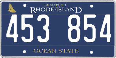 RI license plate 453854