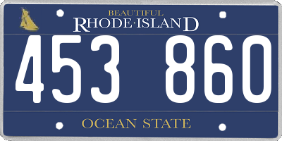 RI license plate 453860