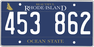 RI license plate 453862
