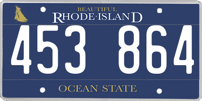RI license plate 453864