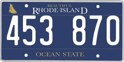 RI license plate 453870