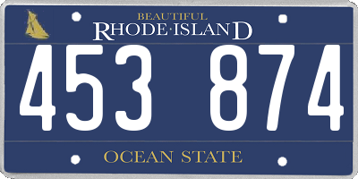 RI license plate 453874