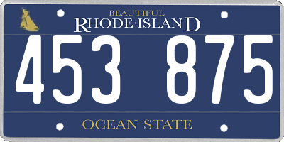 RI license plate 453875