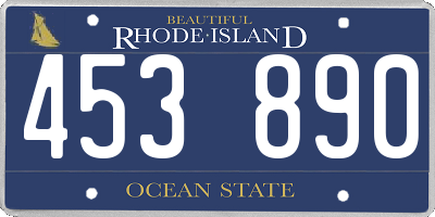 RI license plate 453890