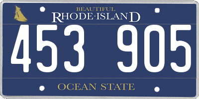 RI license plate 453905