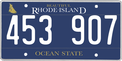 RI license plate 453907