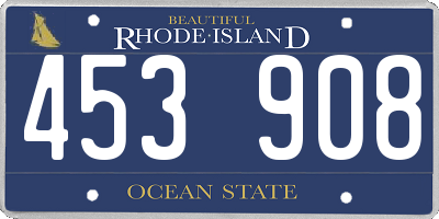 RI license plate 453908