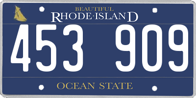 RI license plate 453909