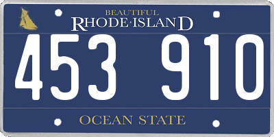 RI license plate 453910