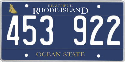 RI license plate 453922
