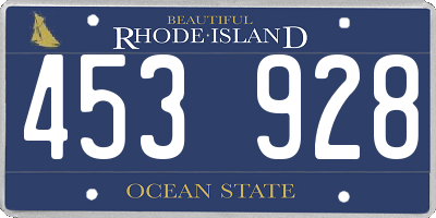 RI license plate 453928