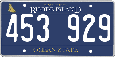 RI license plate 453929