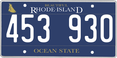 RI license plate 453930