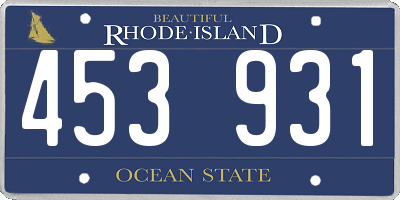 RI license plate 453931