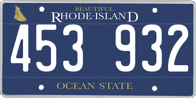 RI license plate 453932