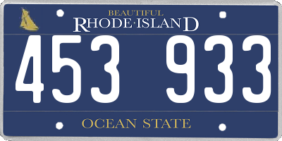 RI license plate 453933