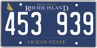 RI license plate 453939