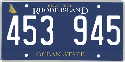 RI license plate 453945